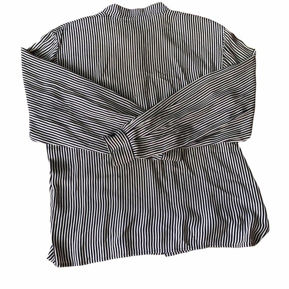 Vintage Ann Taylor Striped Rayon Classic Blouse - Picture 5 of 6
